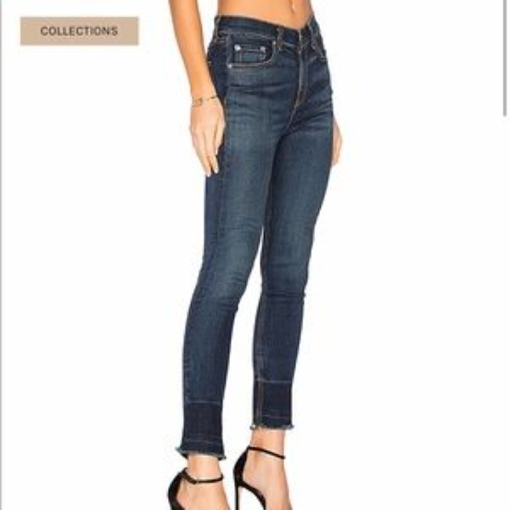 Rag & bone 10 Inch Capri Skinny Jeans in Stanwix Wash Released Raw Hem, Size 24 - Picture 16 of 16